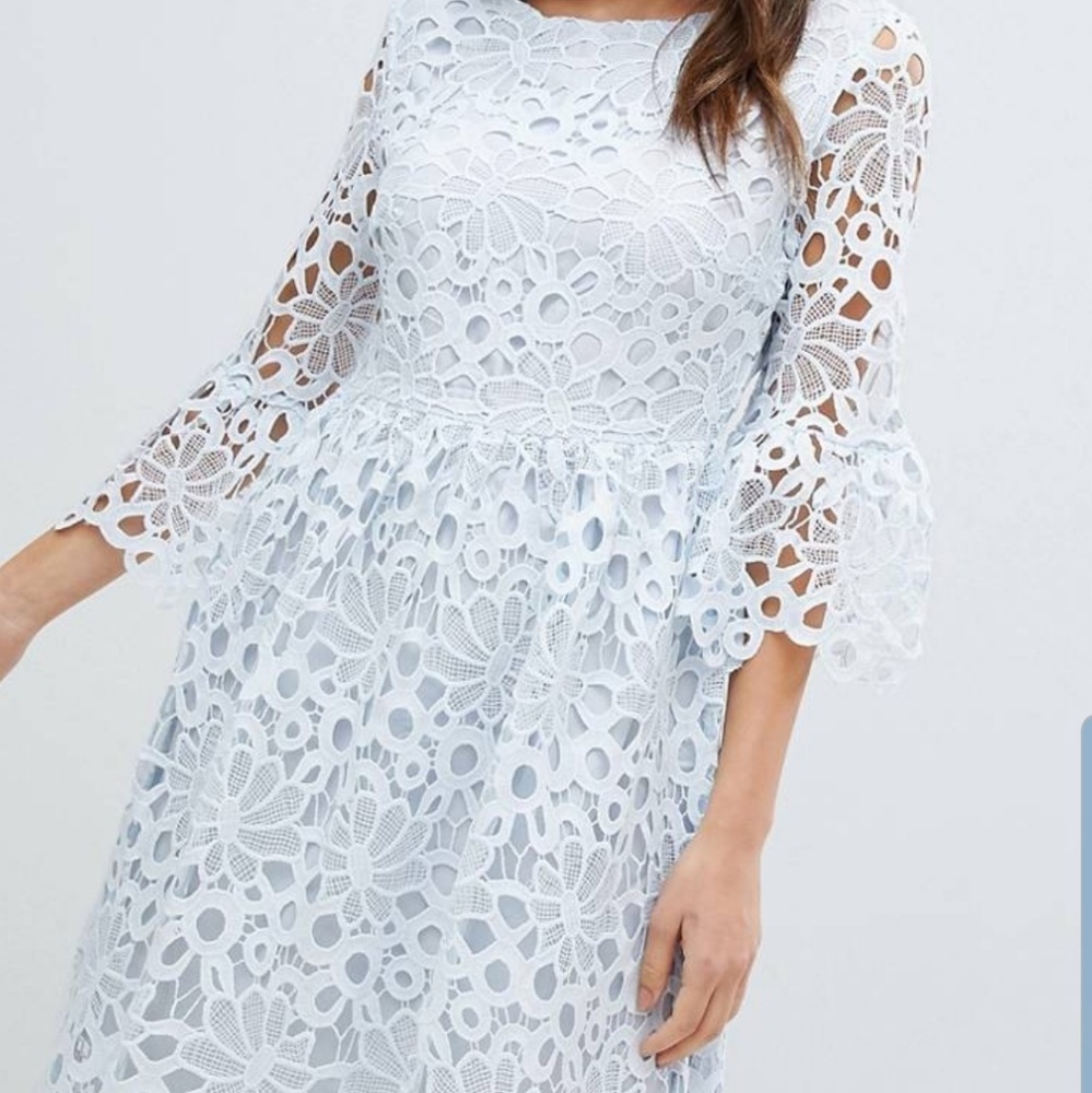 ASOS Light blue lace midi dress